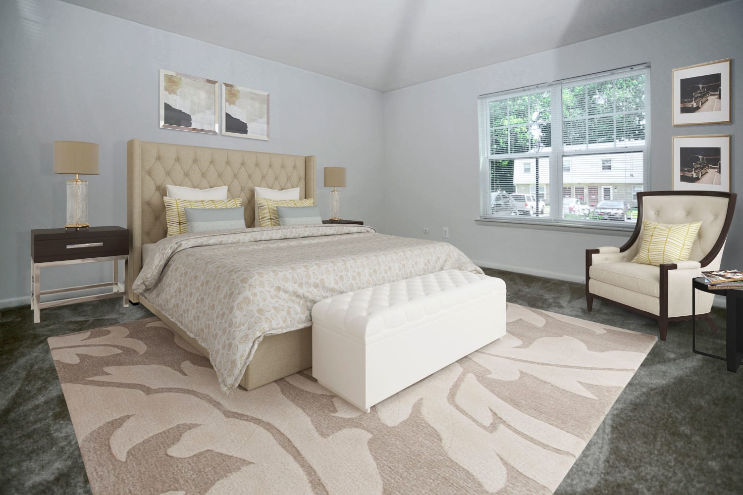 Spacious model master bedroom at The Fairways Apartment Homes in Blackwood, New Jersey