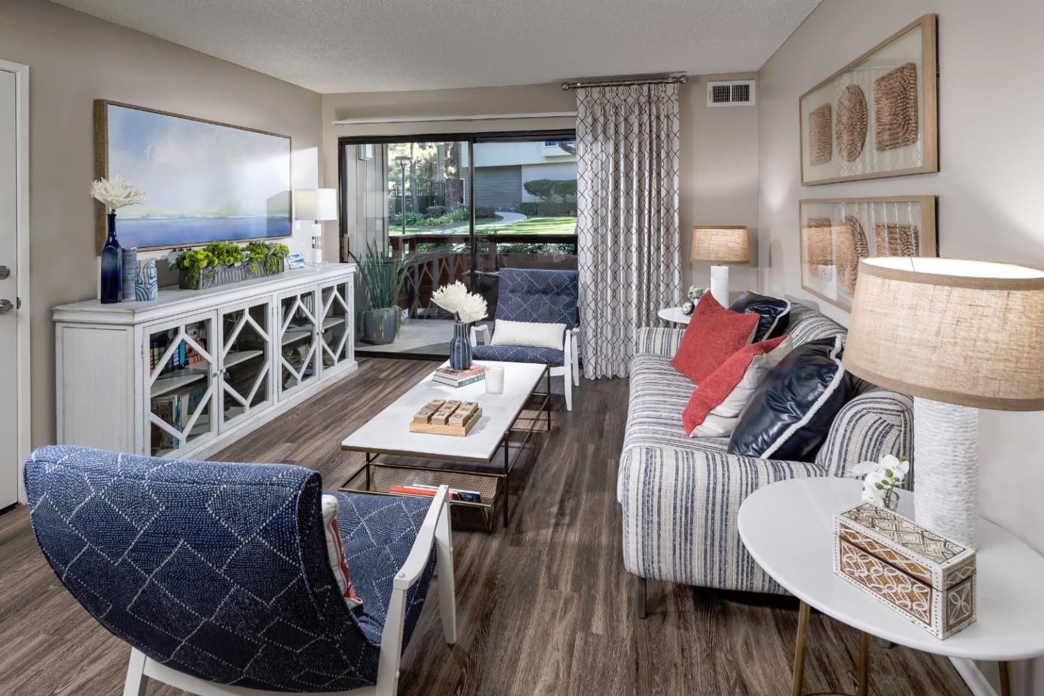 Open living room at Parcwood Apartments in Corona, California