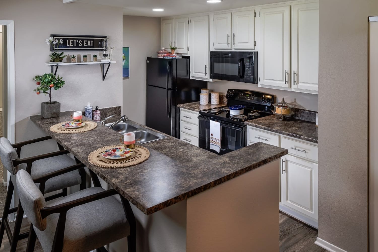 Room for entertaining in your new apartment at Parcwood Apartments in Corona, California