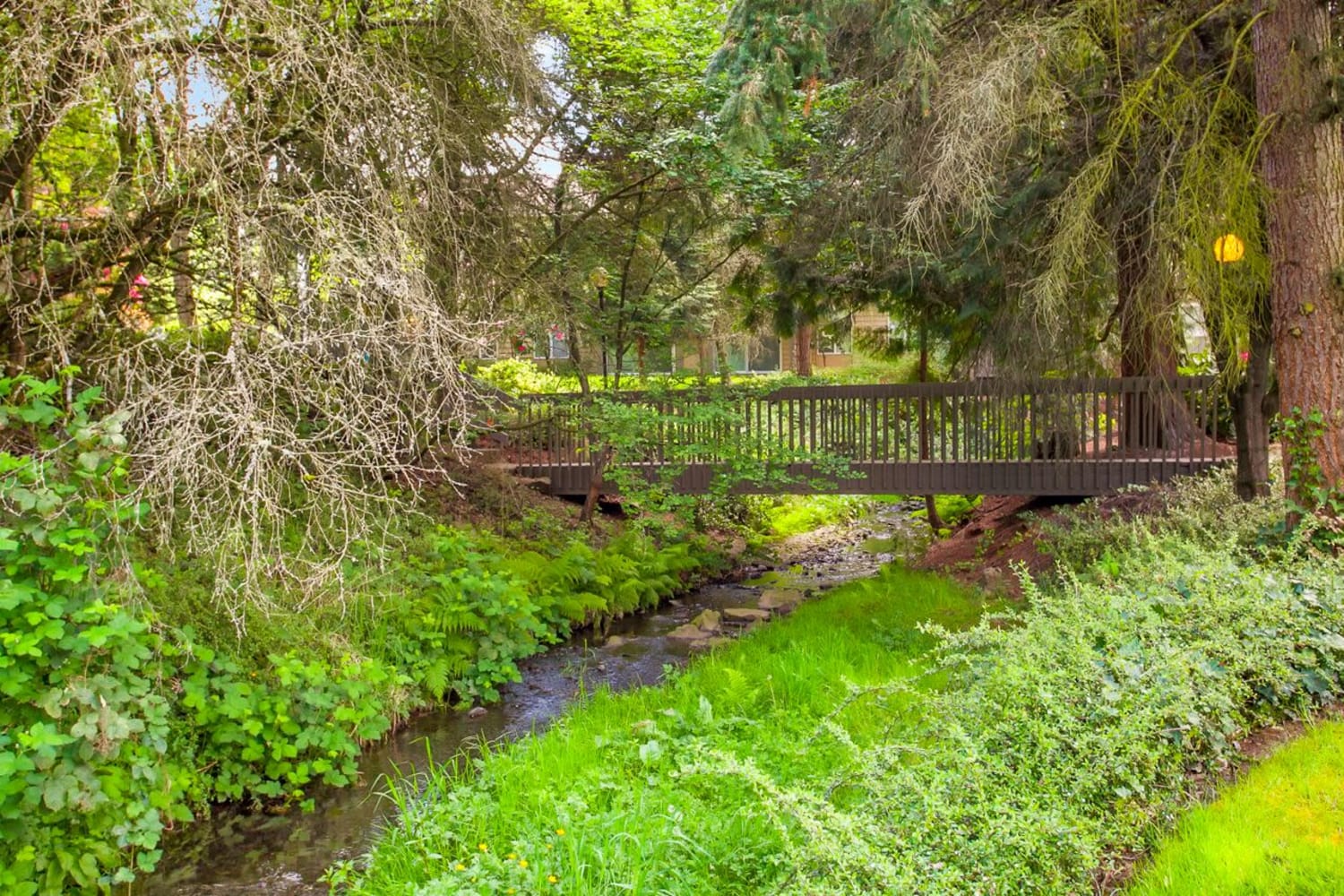 Walking bridge at Vue Kirkland Apartments in Kirkland, Washington