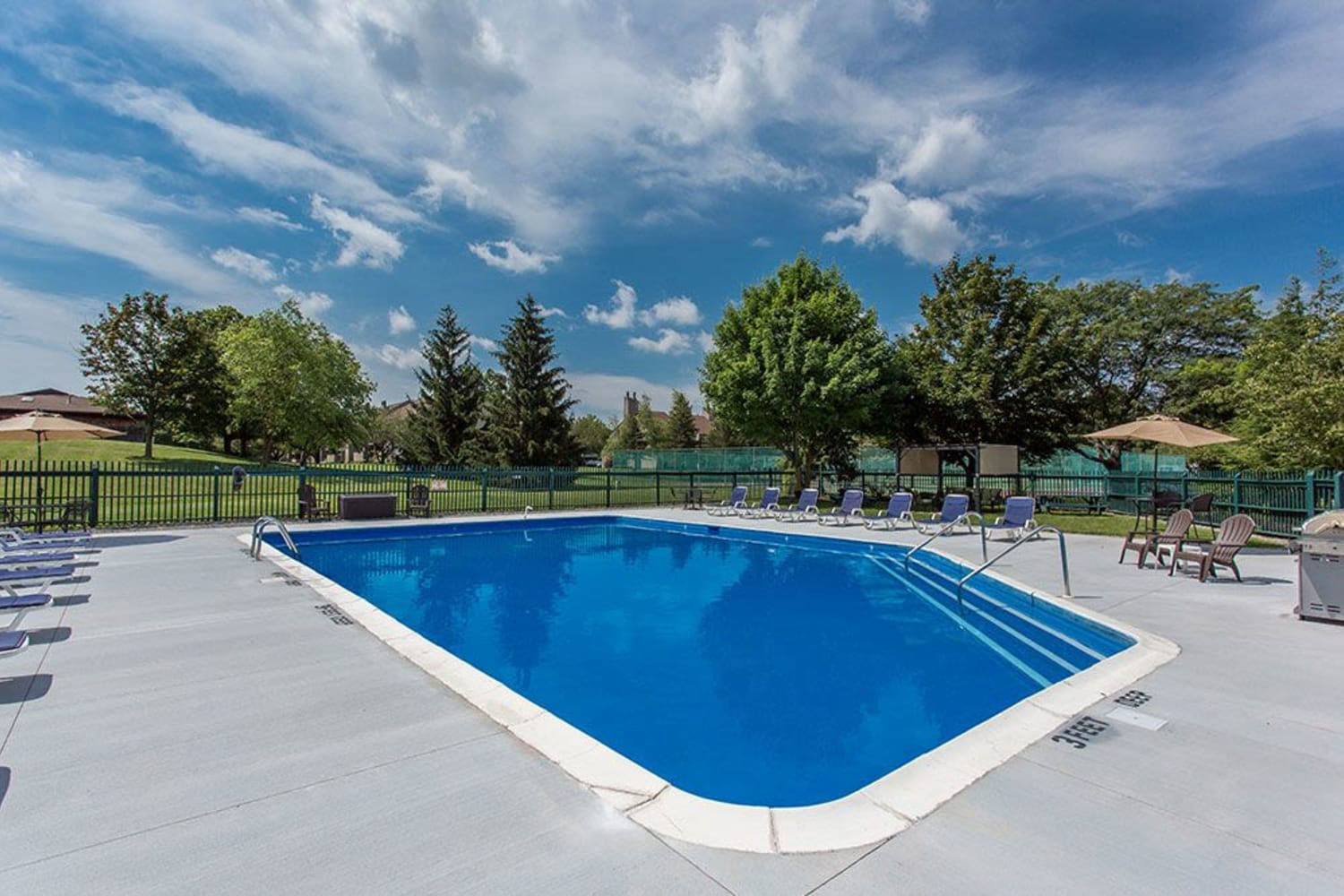 Swimming pool at Steeplechase Apartments in Camillus, New York