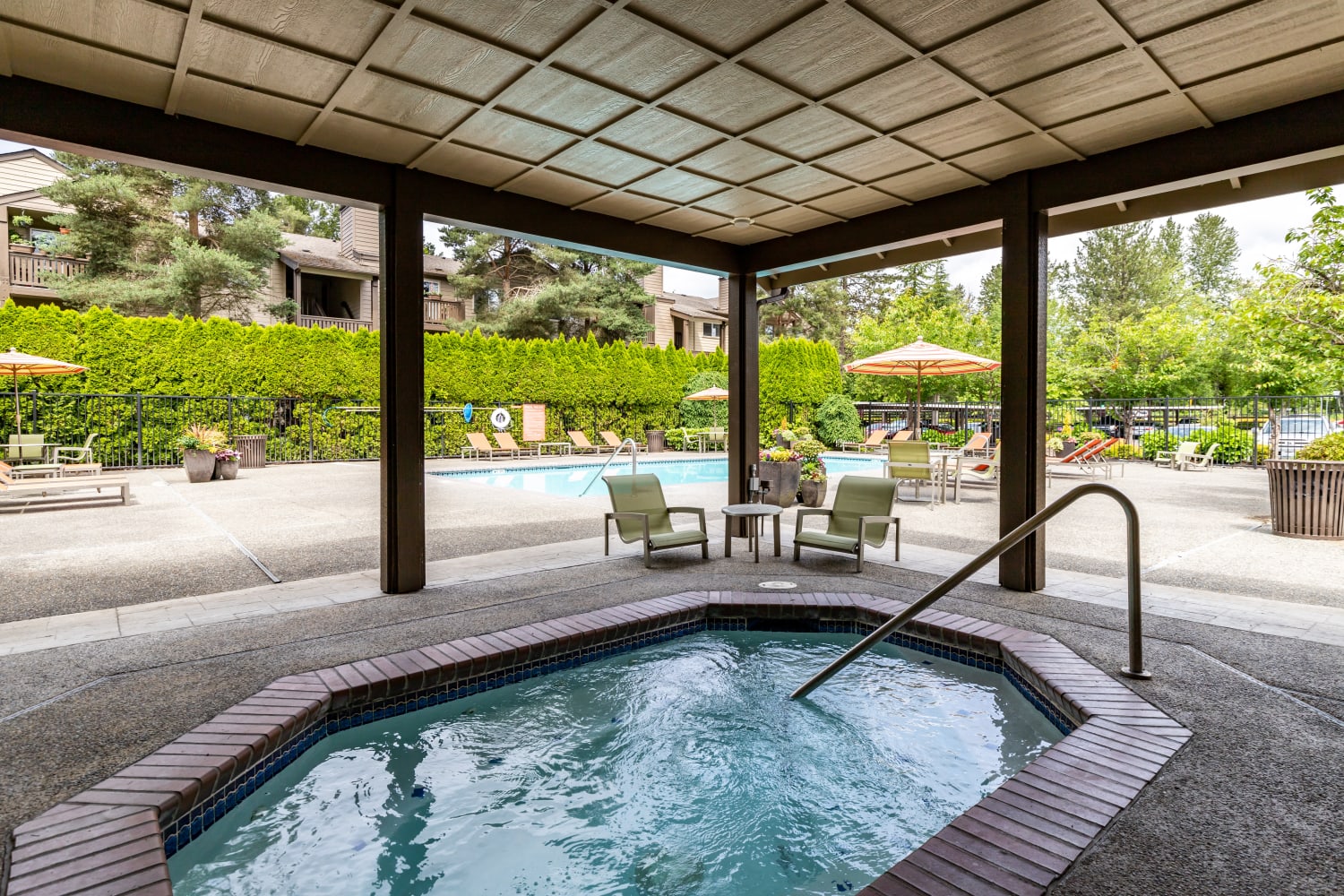 Hot Tub at Campbell Run Apartments in Woodinville, Washington