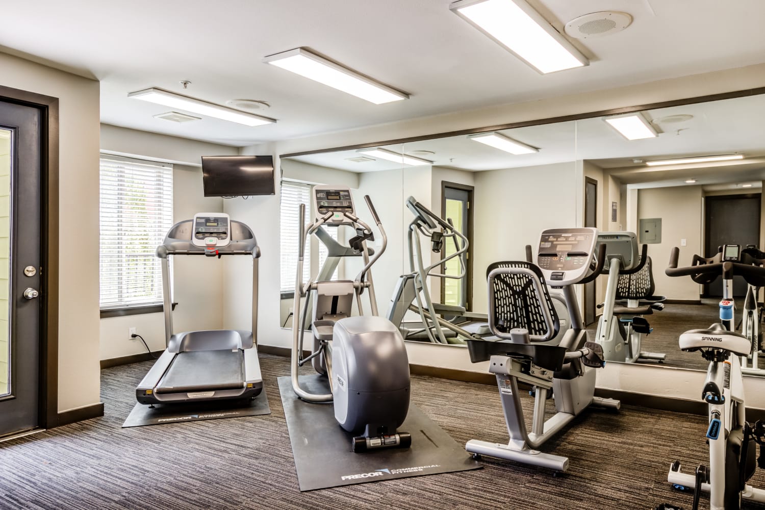 Fitness equipment at Metropolitan Park Apartments in Seattle, Washington