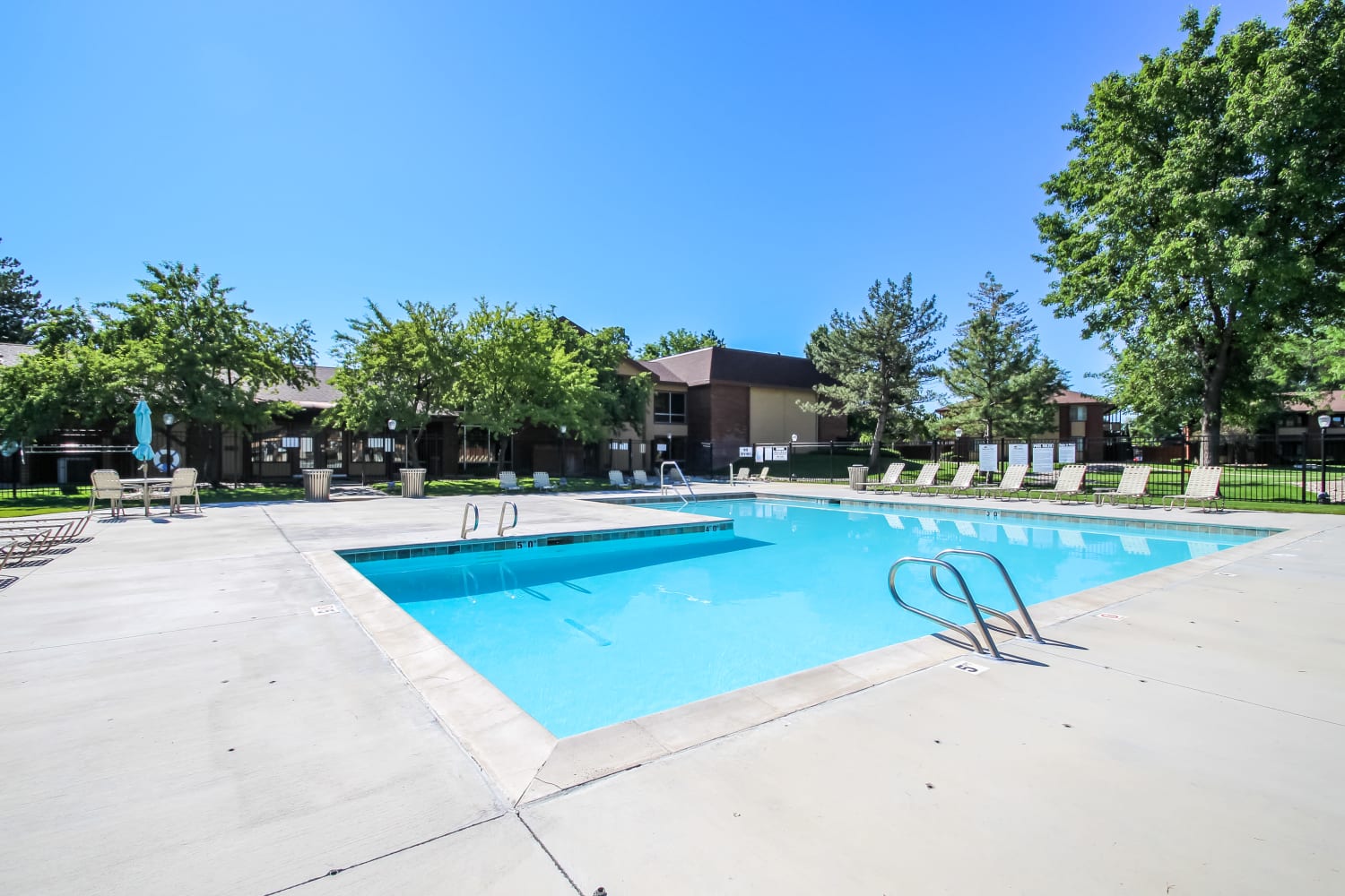 Swimming pool at Wasatch Club Apartments in Midvale, Utah