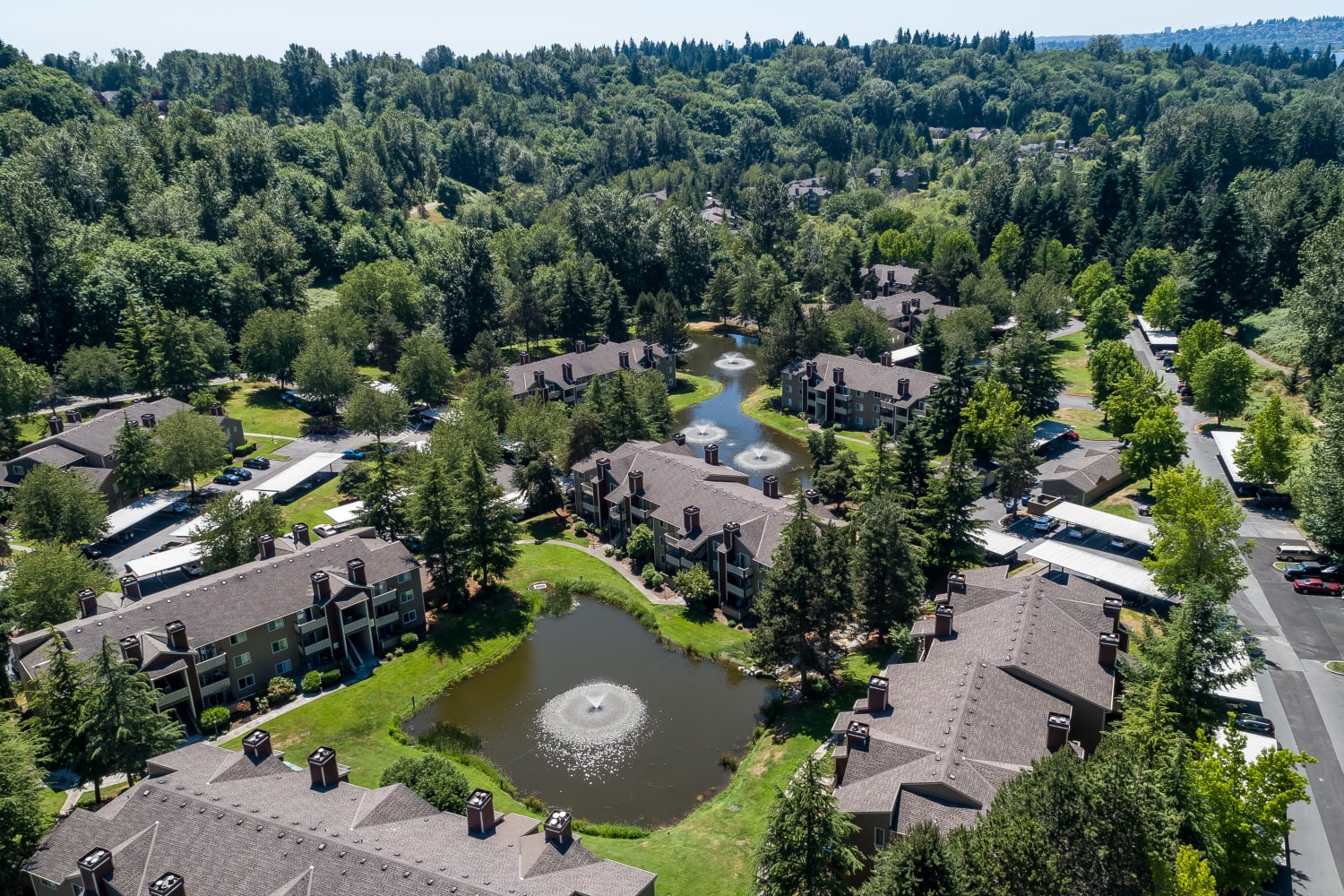 Ariel image of community at The Preserve at Forbes Creek in Kirkland, Washington