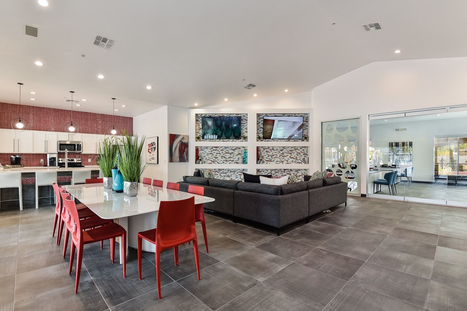 Enjoy access to the modern clubhouse at Luxe @ Ocotillo in Chandler, Arizona
