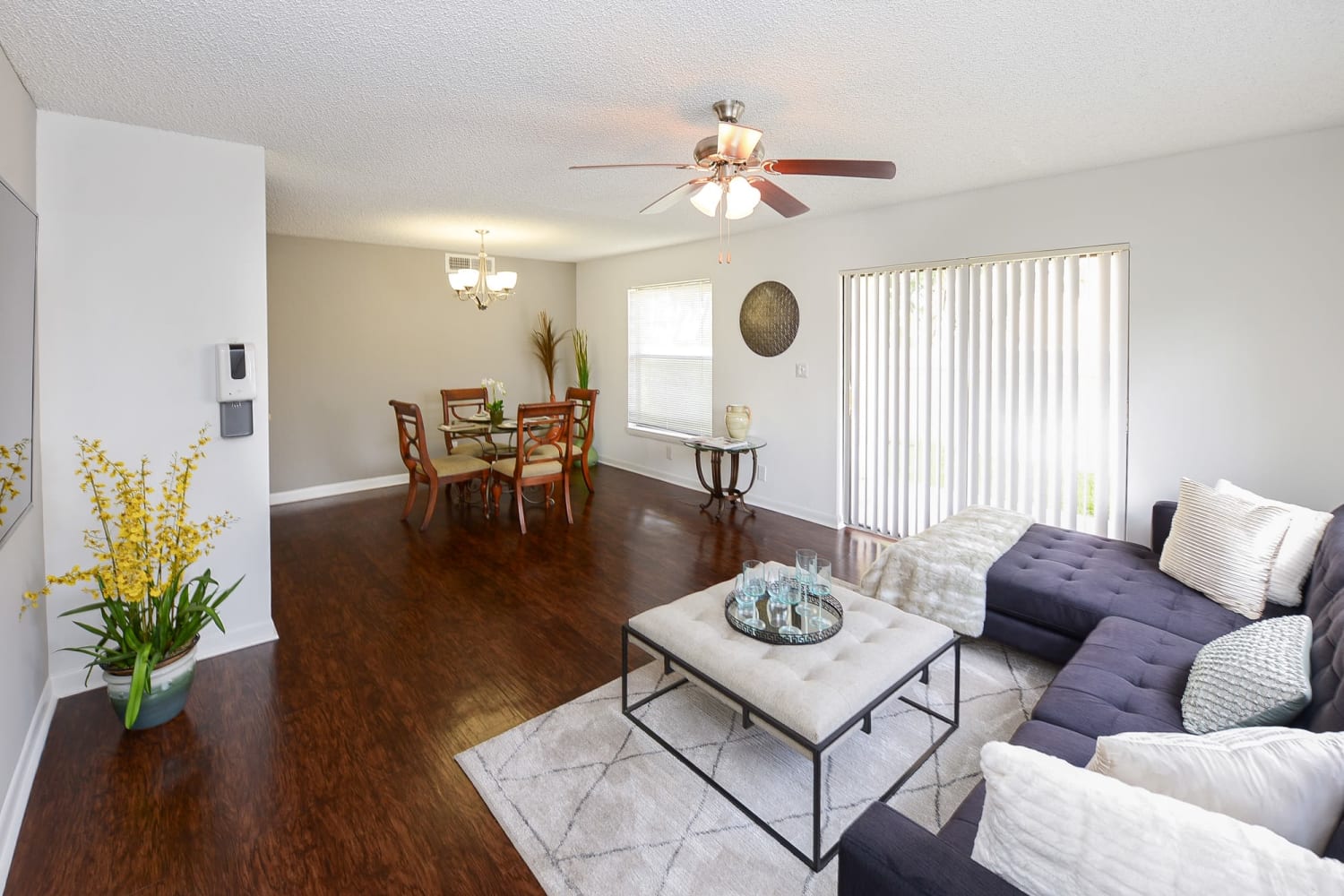 Living room at Savannah Place Apartments & Townhomes in Boca Raton, Florida