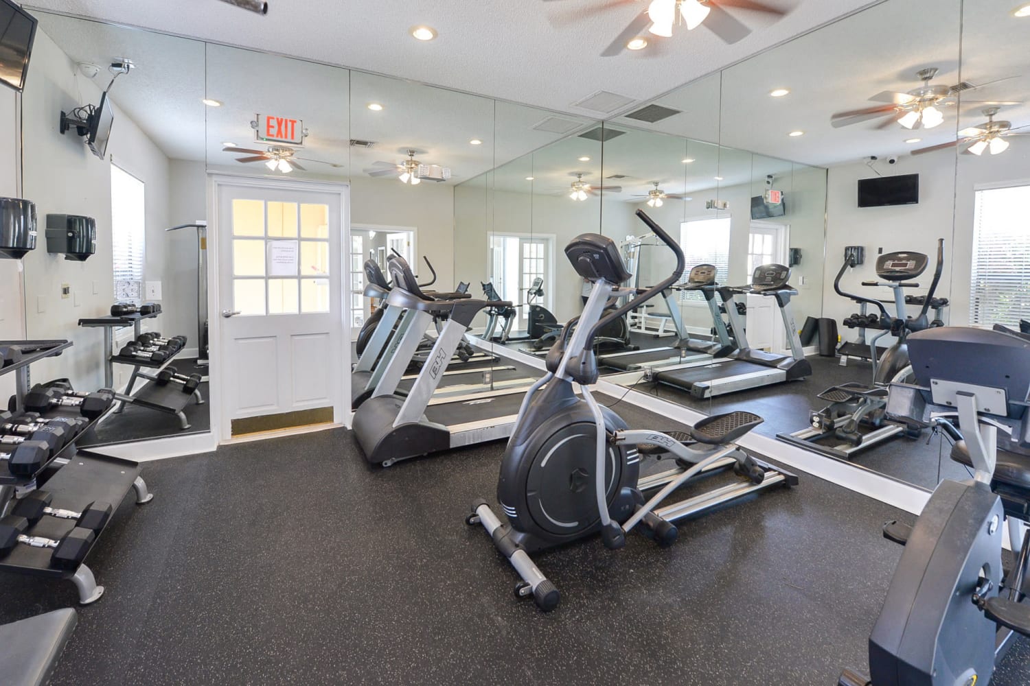 Fitness center at Savannah Place Apartments & Townhomes in Boca Raton, Florida