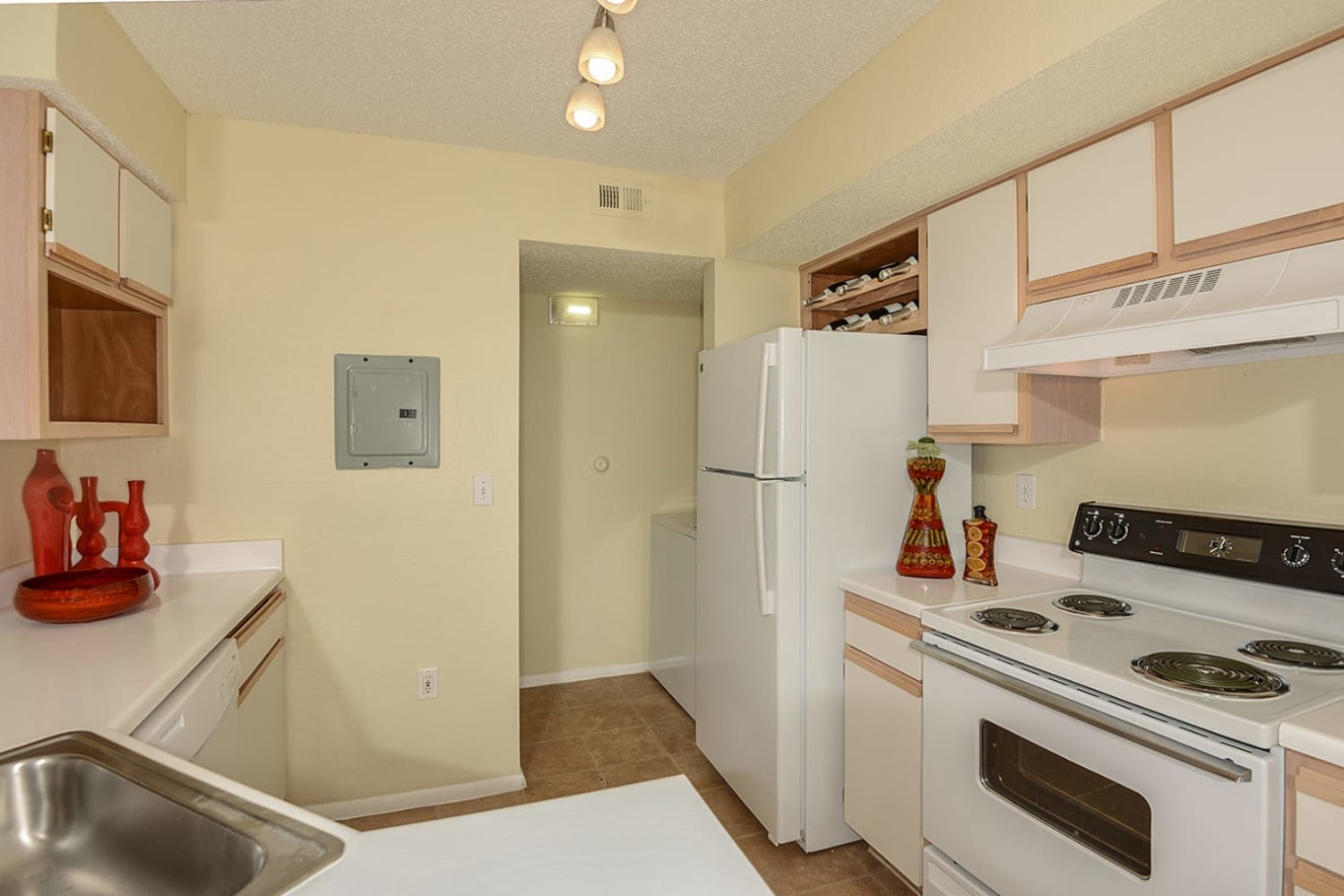 Model kitchen at Royal St. George at the Villages Apartment Homes in West Palm Beach, Florida
