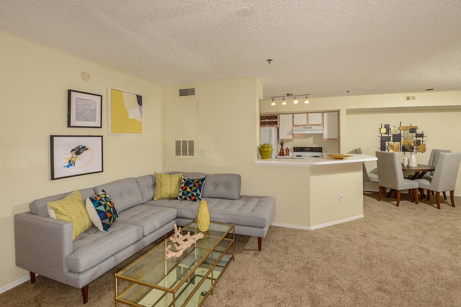 Spacious living room at Royal St. George at the Villages Apartment Homes in West Palm Beach, Florida
