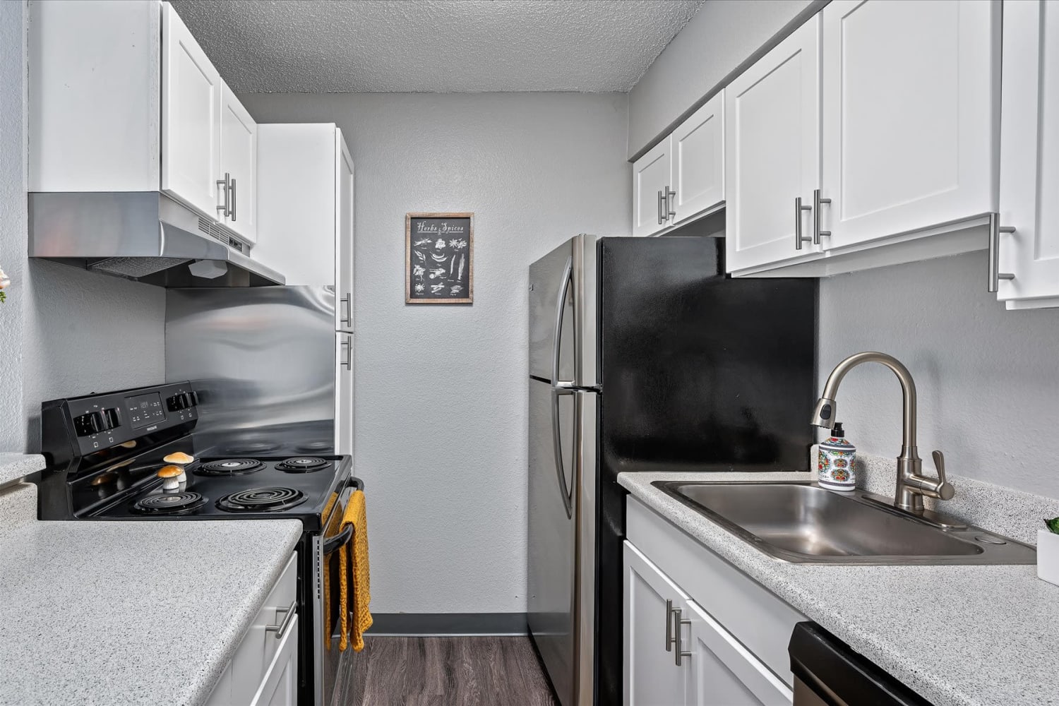 Updated kitchen at City Center Station Apartments in Aurora, Colorado
