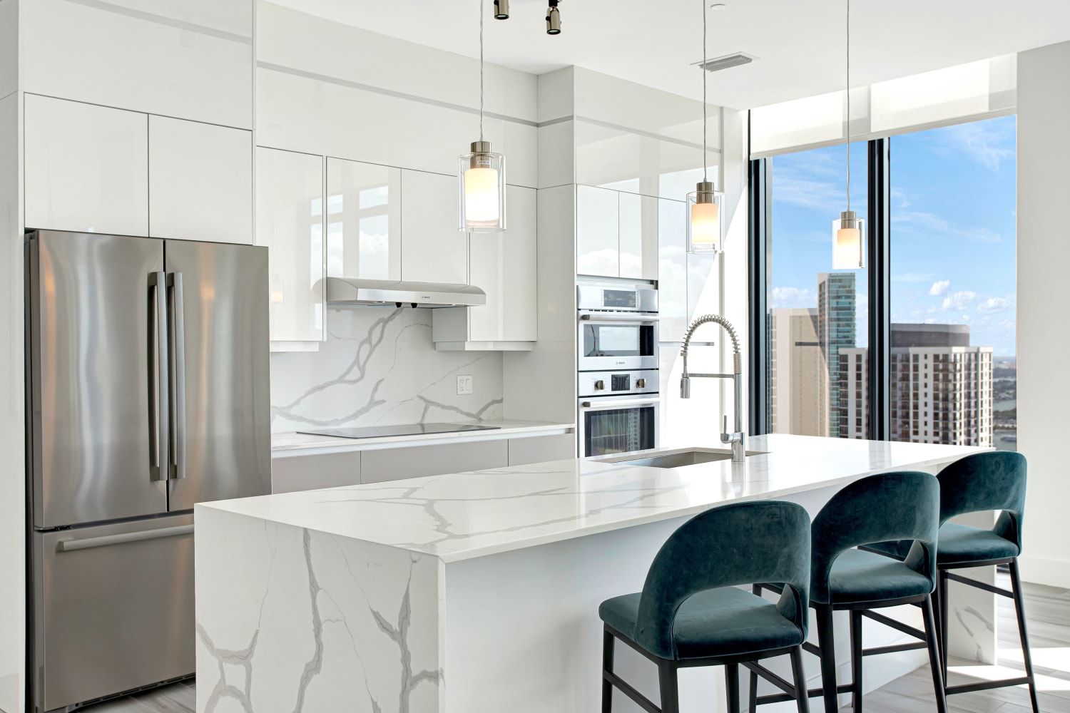 Penthouse apartment with granite counters at ParkLine Miami in Miami, Florida