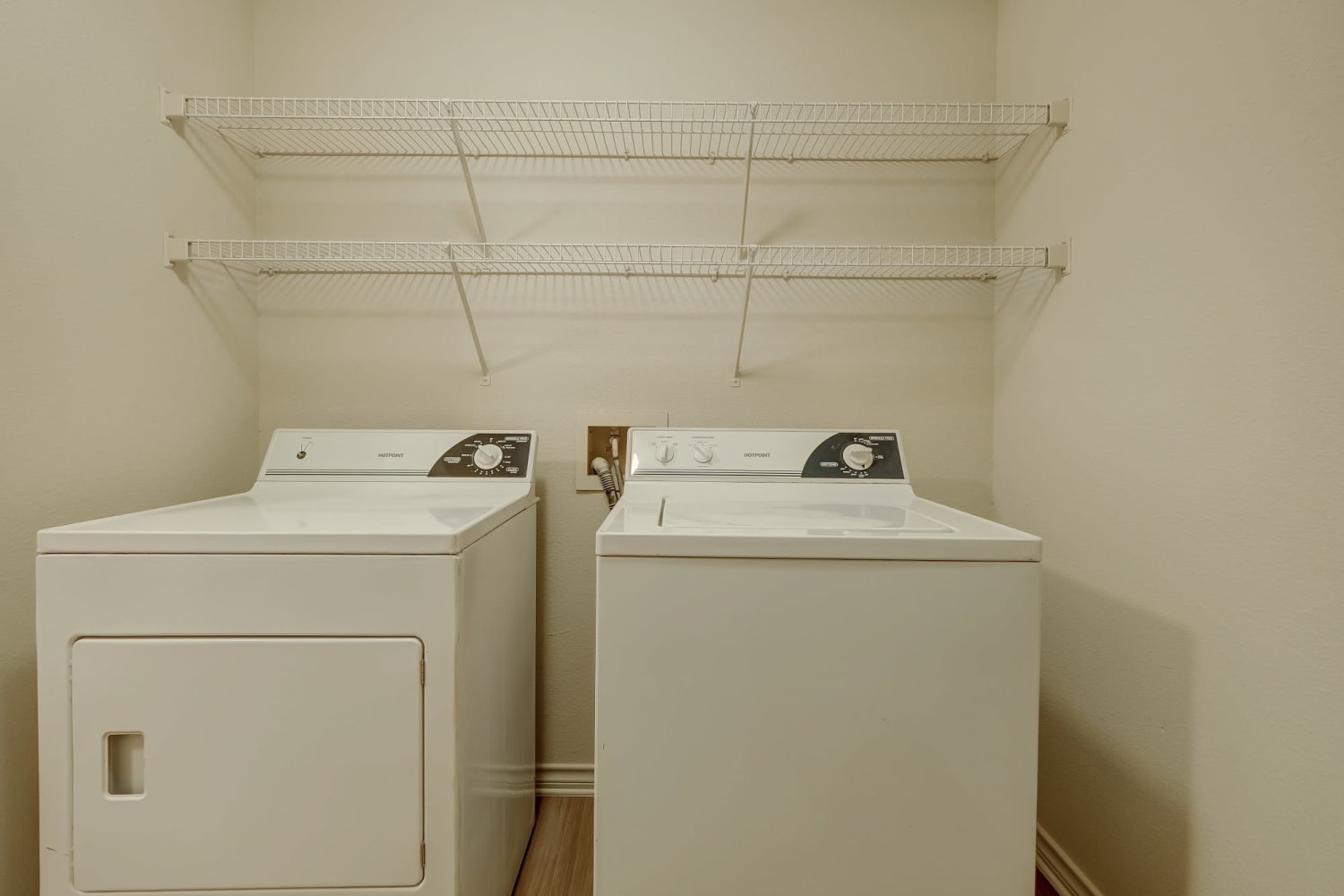 Washing machine and dryer in the closet at Audubon Apartments 