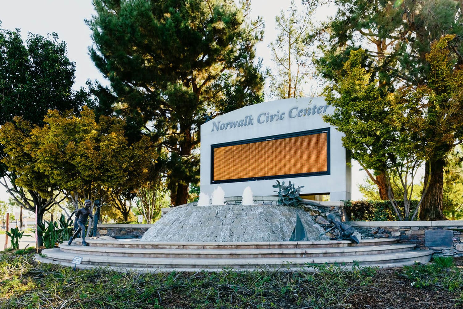 Signage for Norwalk Civic Center, near Alivia Townhomes in Whittier, California