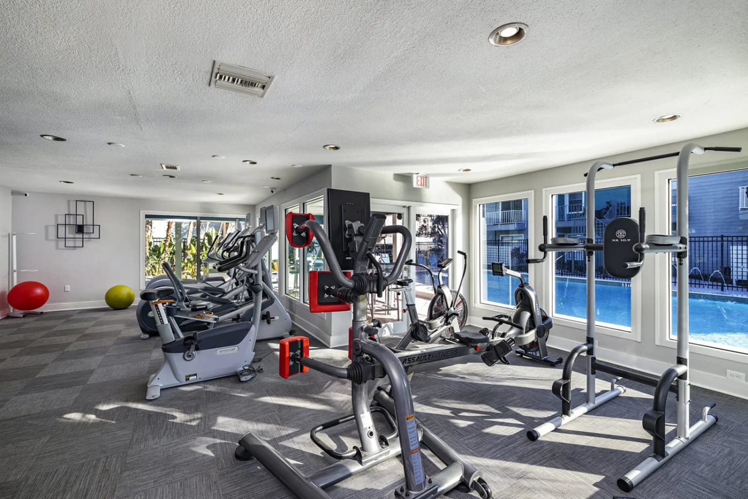 Get a workout in in our fitness center at The Delmar in Tampa, Florida