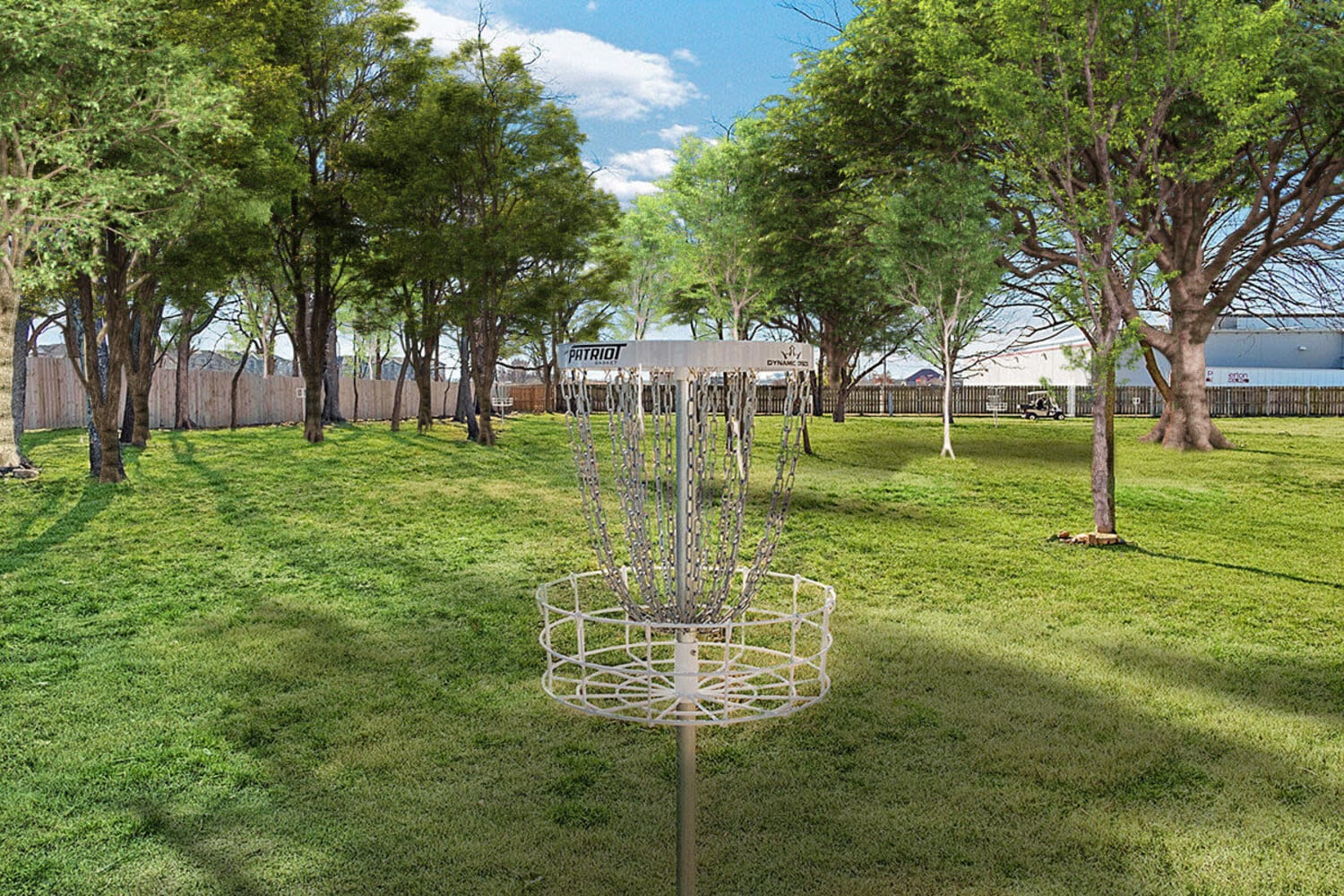 Practice your putting on our disc golf baskets at Palisades at Pleasant Crossing in Rogers, Arkansas