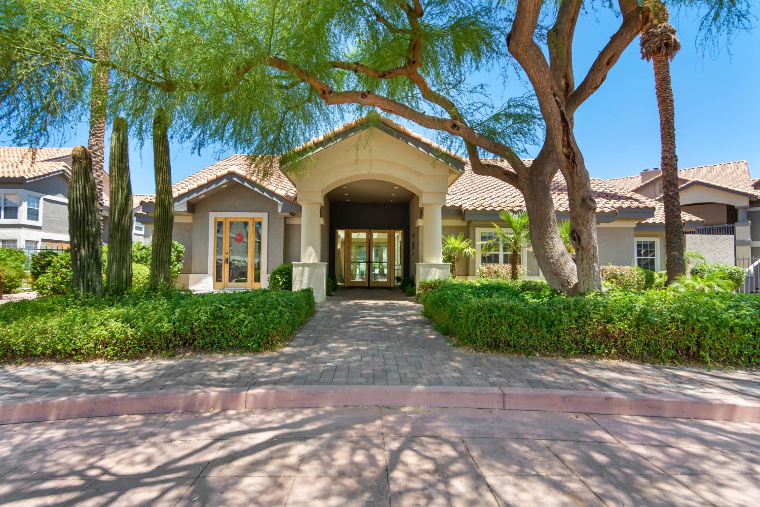 Entrance to leasing office at Sonoran Vista Apartments in Scottsdale, Arizona