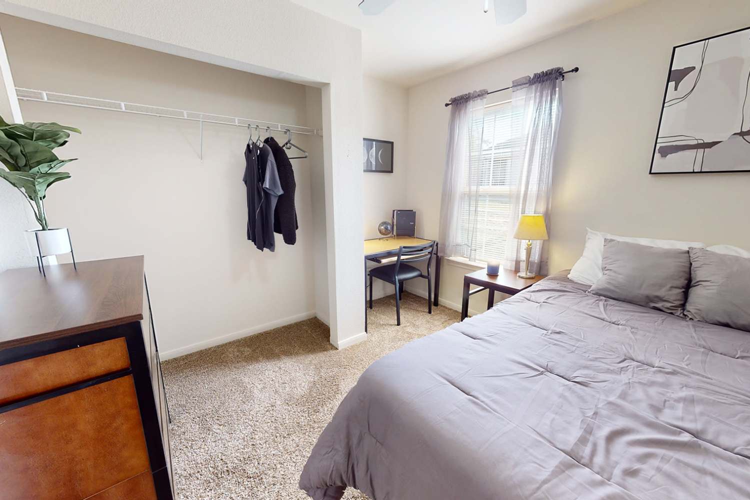 Bedroom with large closet at The Quarters at Cedar Falls in Cedar Falls, Iowa