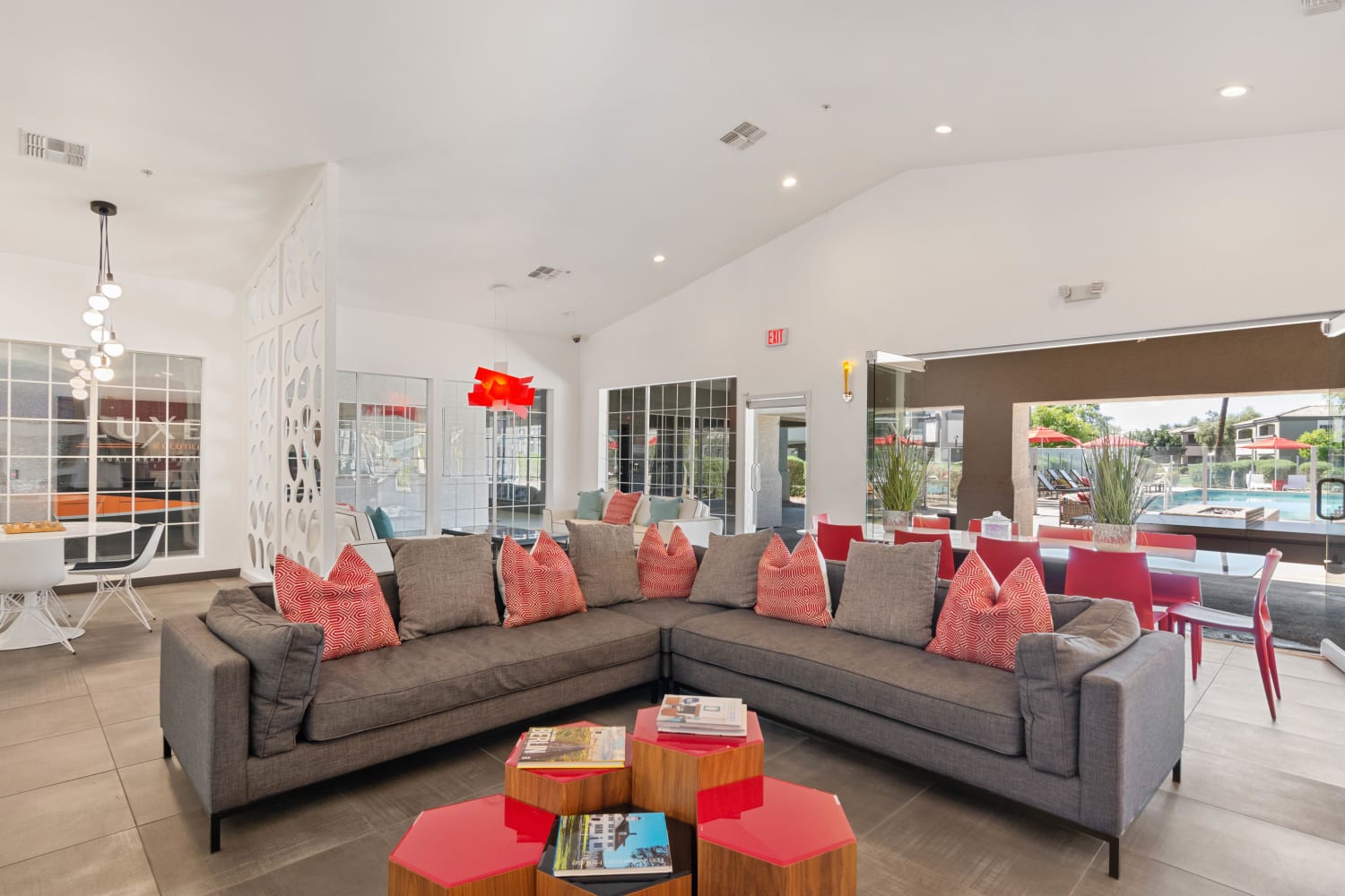 Resident lounge at Luxe @ Ocotillo in Chandler, Arizona