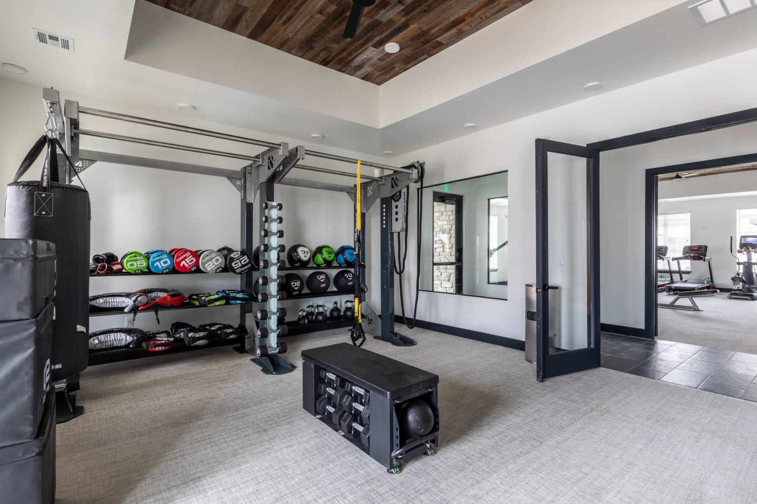 On-site fitness center at Ladora Modern Apartments in Denver, Colorado