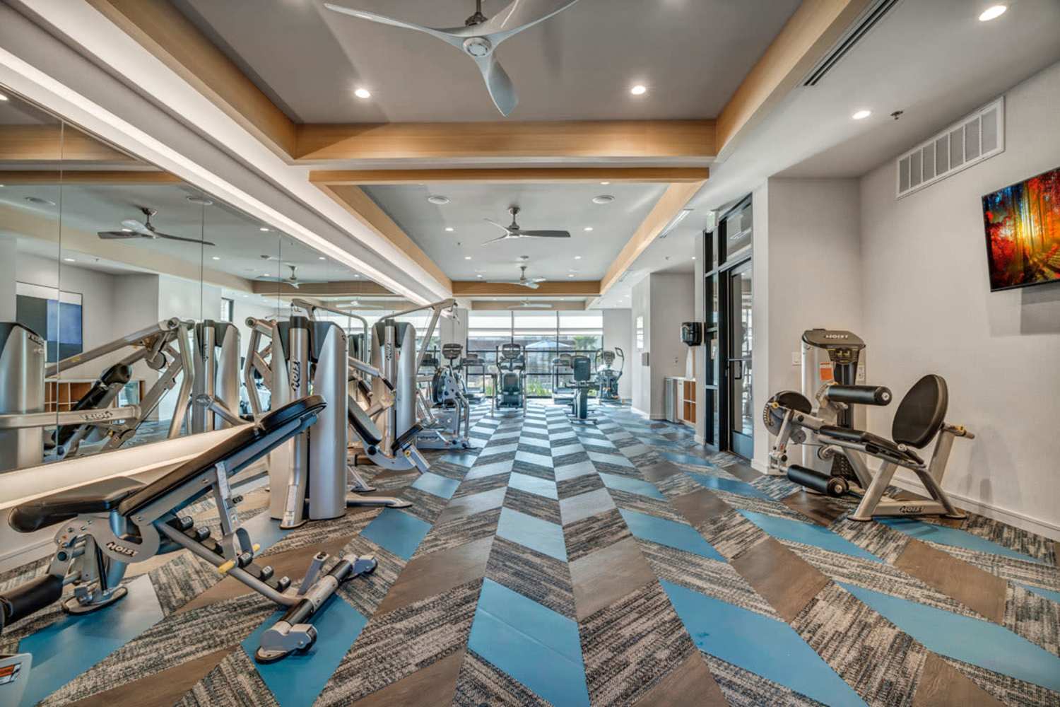On-site fitness center at Chisholm at Tavolo Park in Fort Worth, Texas