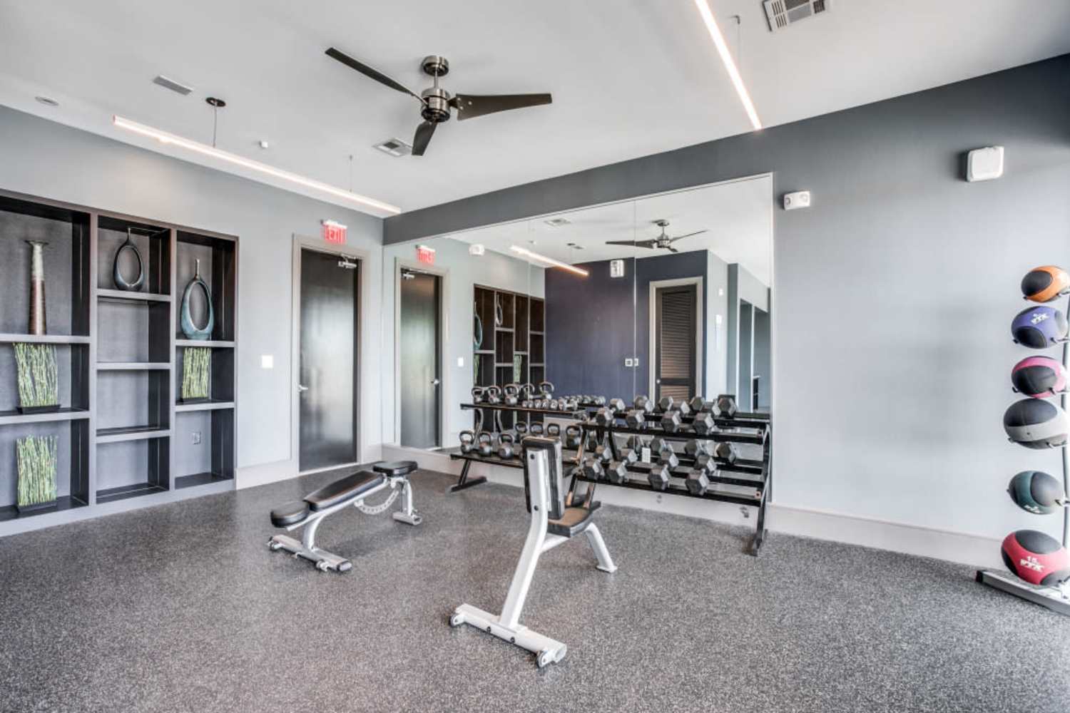 On-site fitness center at Silverstream in Katy, Texas