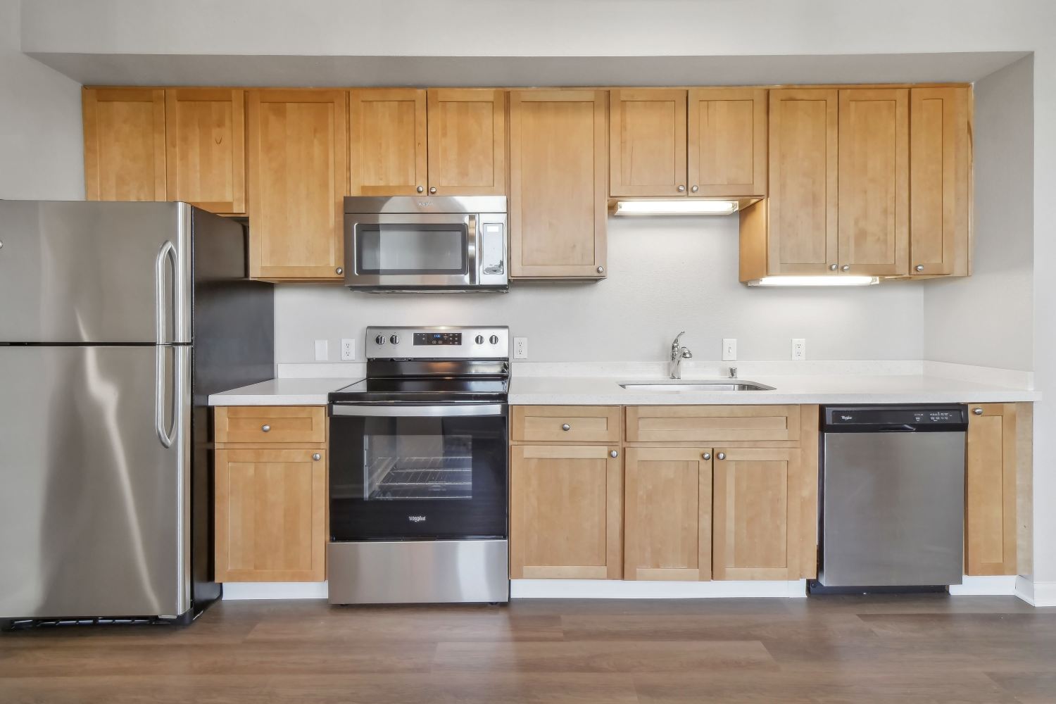 Modern kitchen and appliances at Villa Montanaro in Pleasant Hill, California