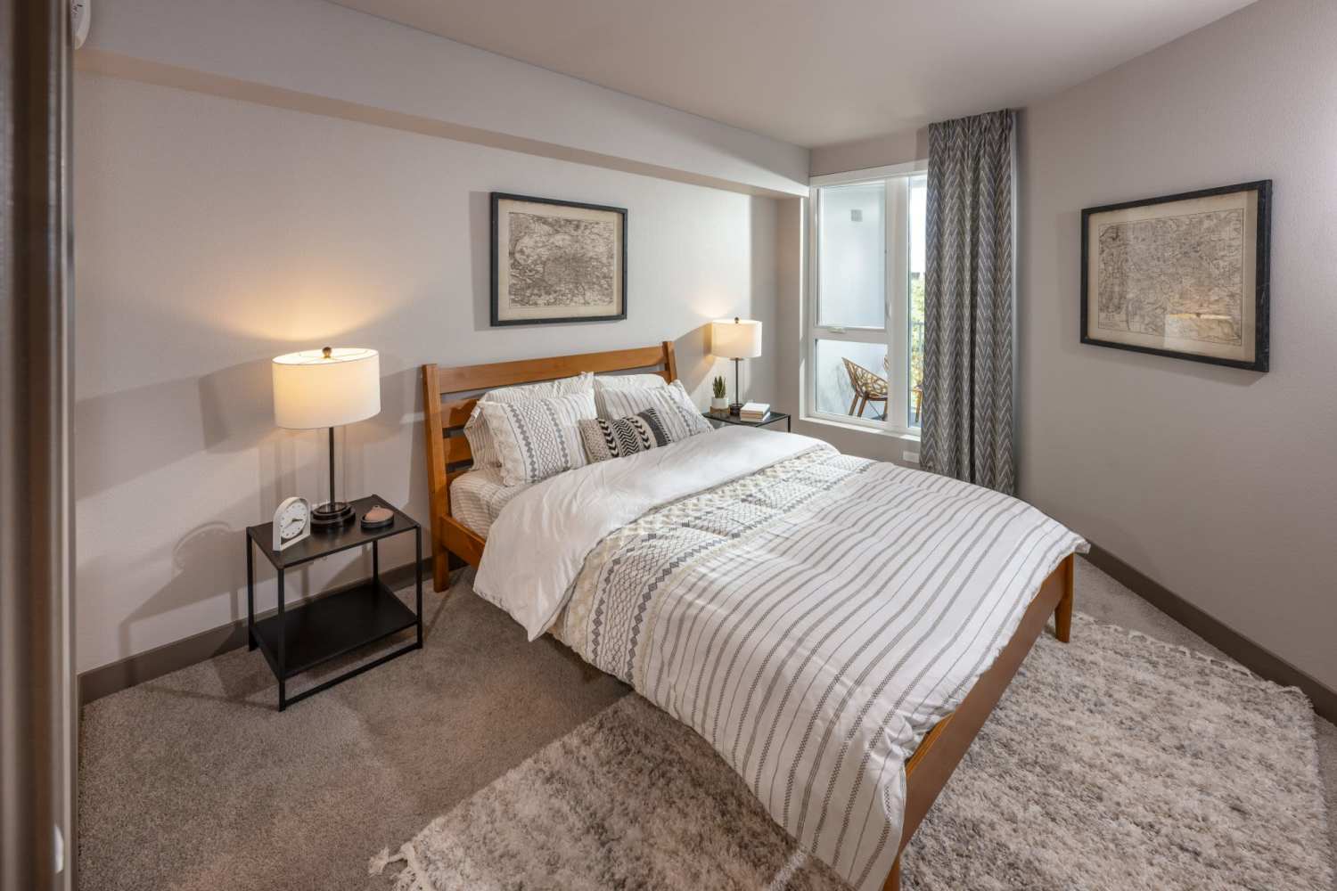 Cozy bedrooms at The Beacon in Fremont, California