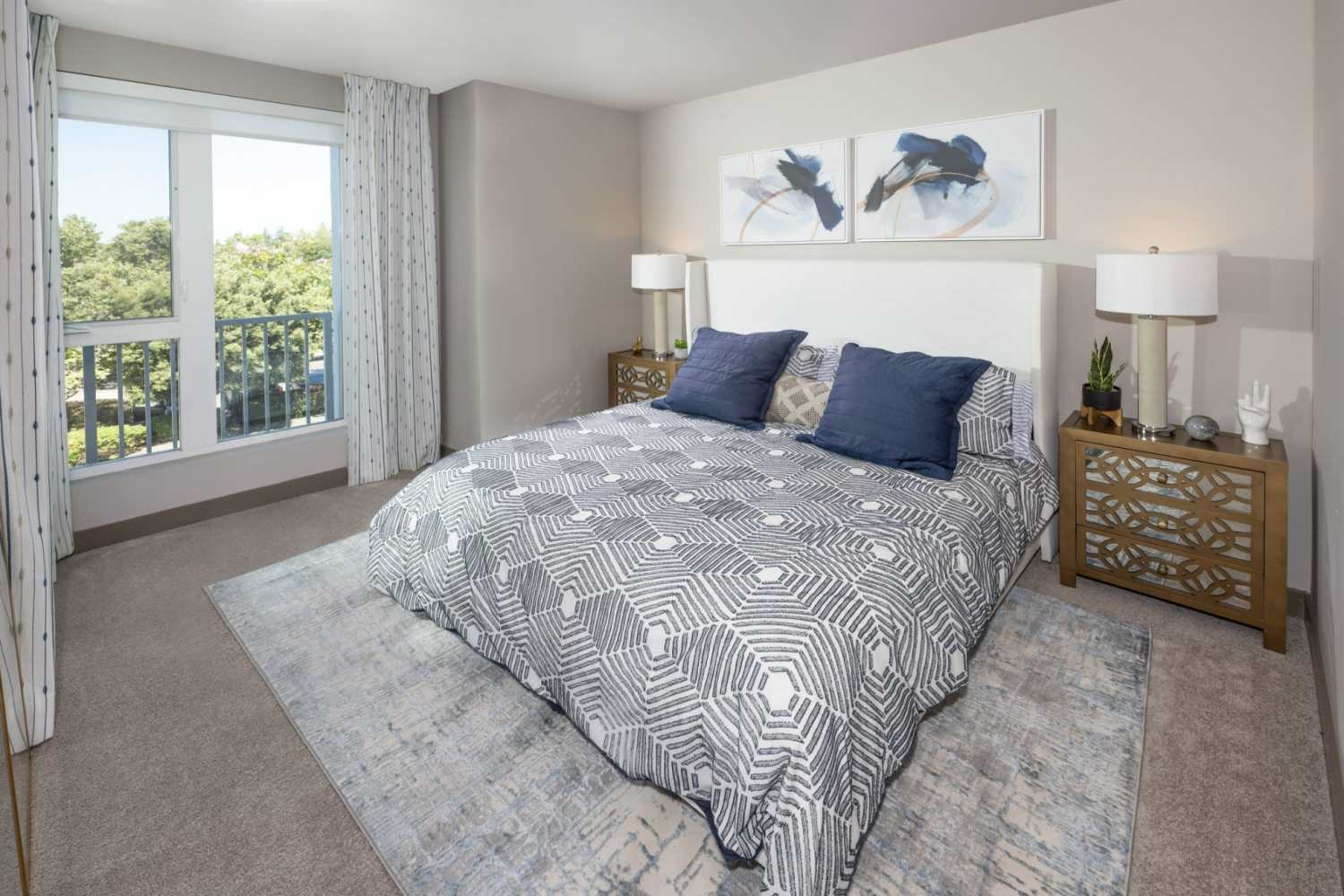 Modern bedrooms at The Beacon in Fremont, California