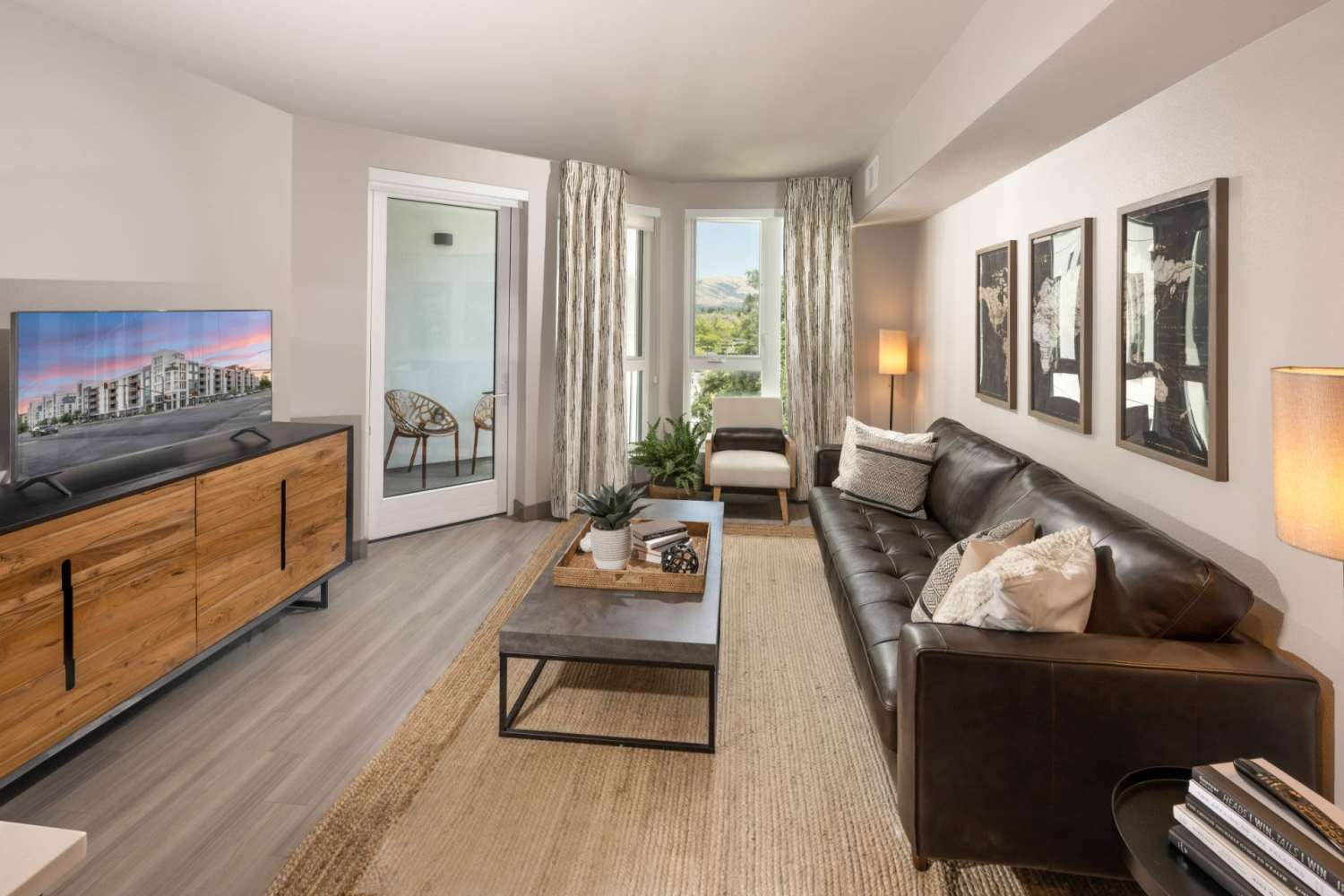 Modern living areas at The Beacon in Fremont, California