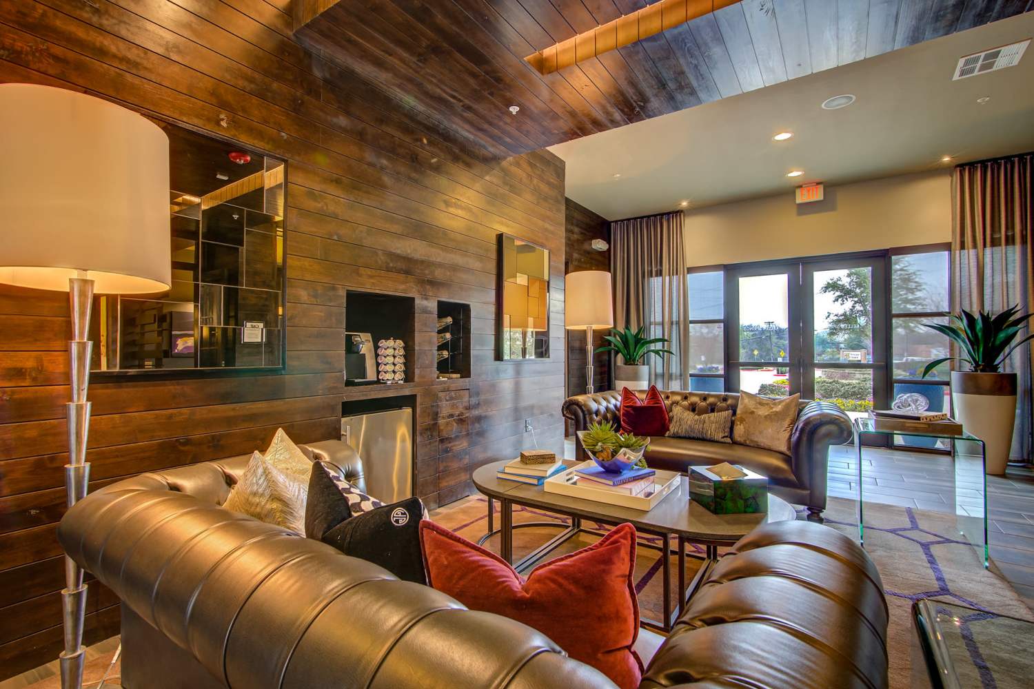 Couches in the clubhouse at Keller Springs Crossing in Carrollton, Texas