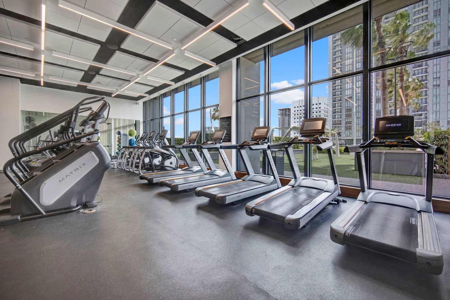 Onsite fitness center at ParkLine Miami in Miami, Florida