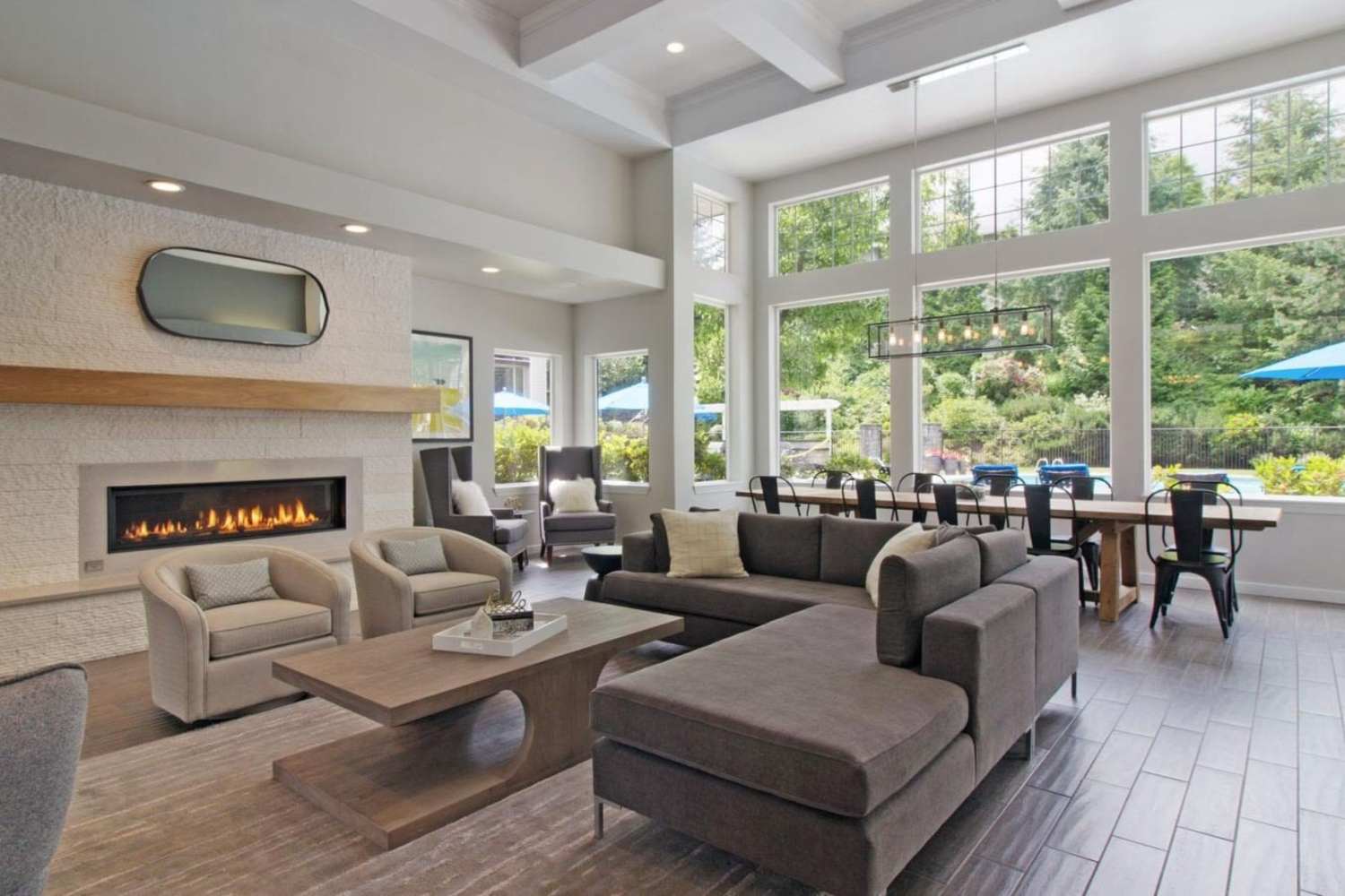 Clubhouse seating at Stonemeadow Farms in Bothell, Washington