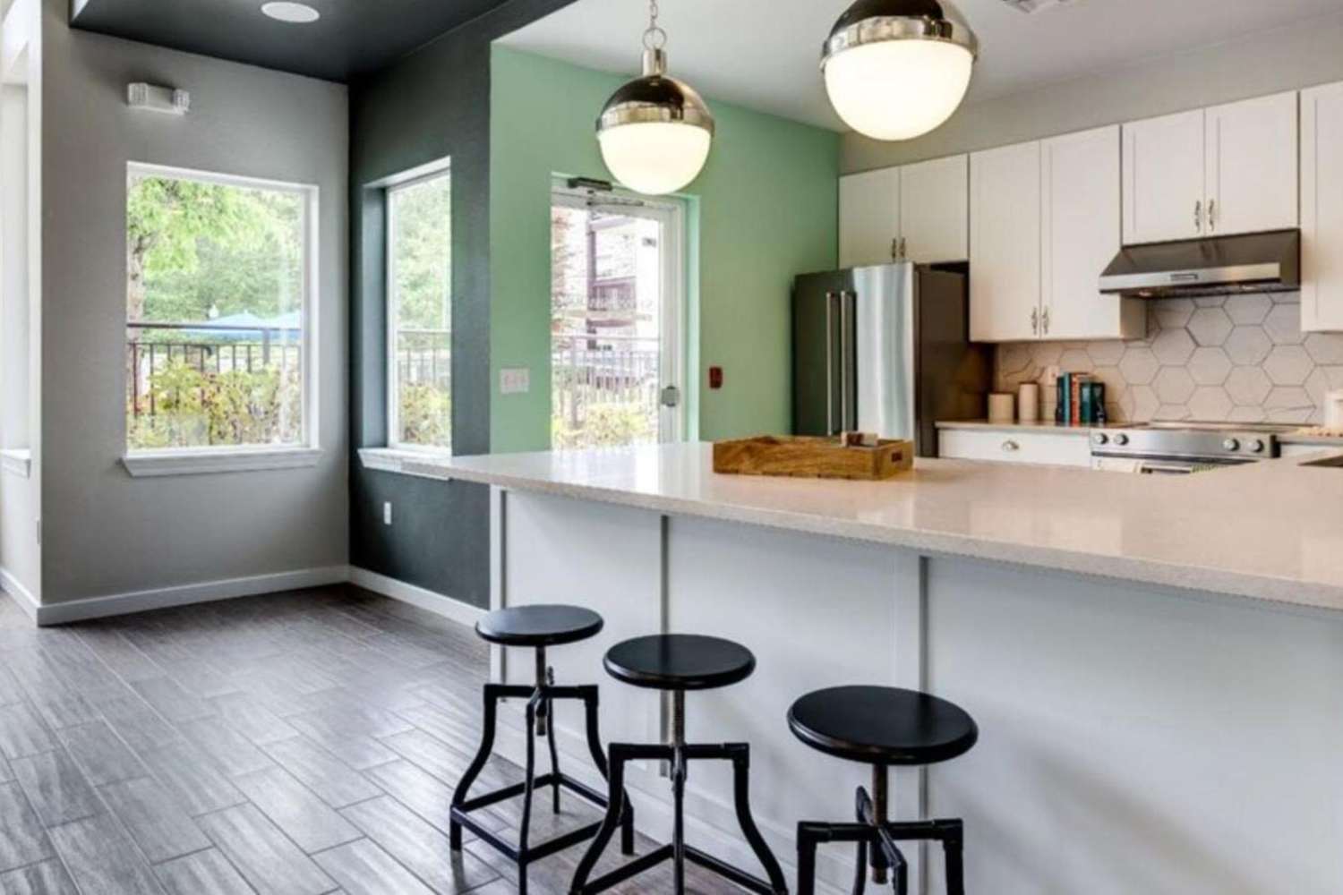 Clubhouse kitchen at Stonemeadow Farms in Bothell, Washington