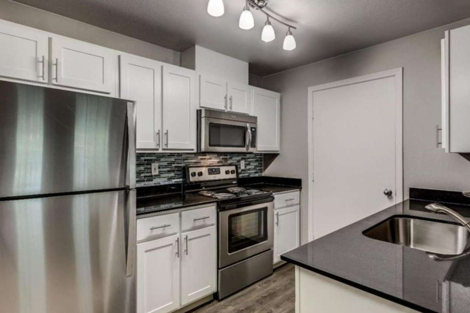 Modern kitchen and appliances at Stonemeadow Farms in Bothell, Washington