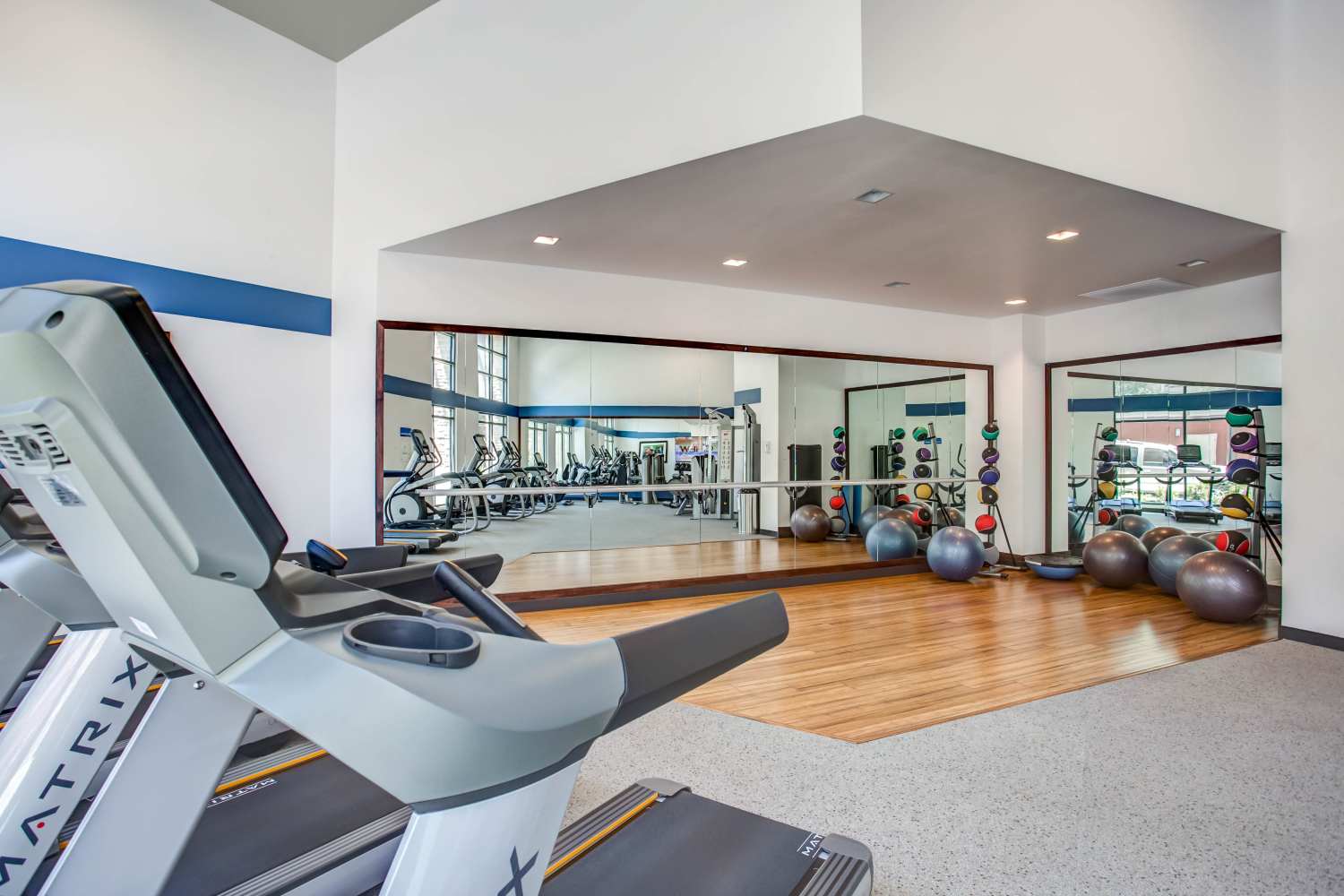 Fitness studio with treadmills at Franklin 299 in Redwood City, California