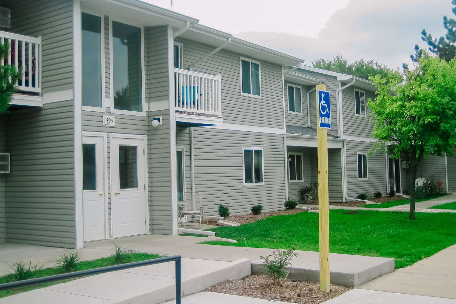 Community building exterior view at Yale Apartments in Yale, Michigan
