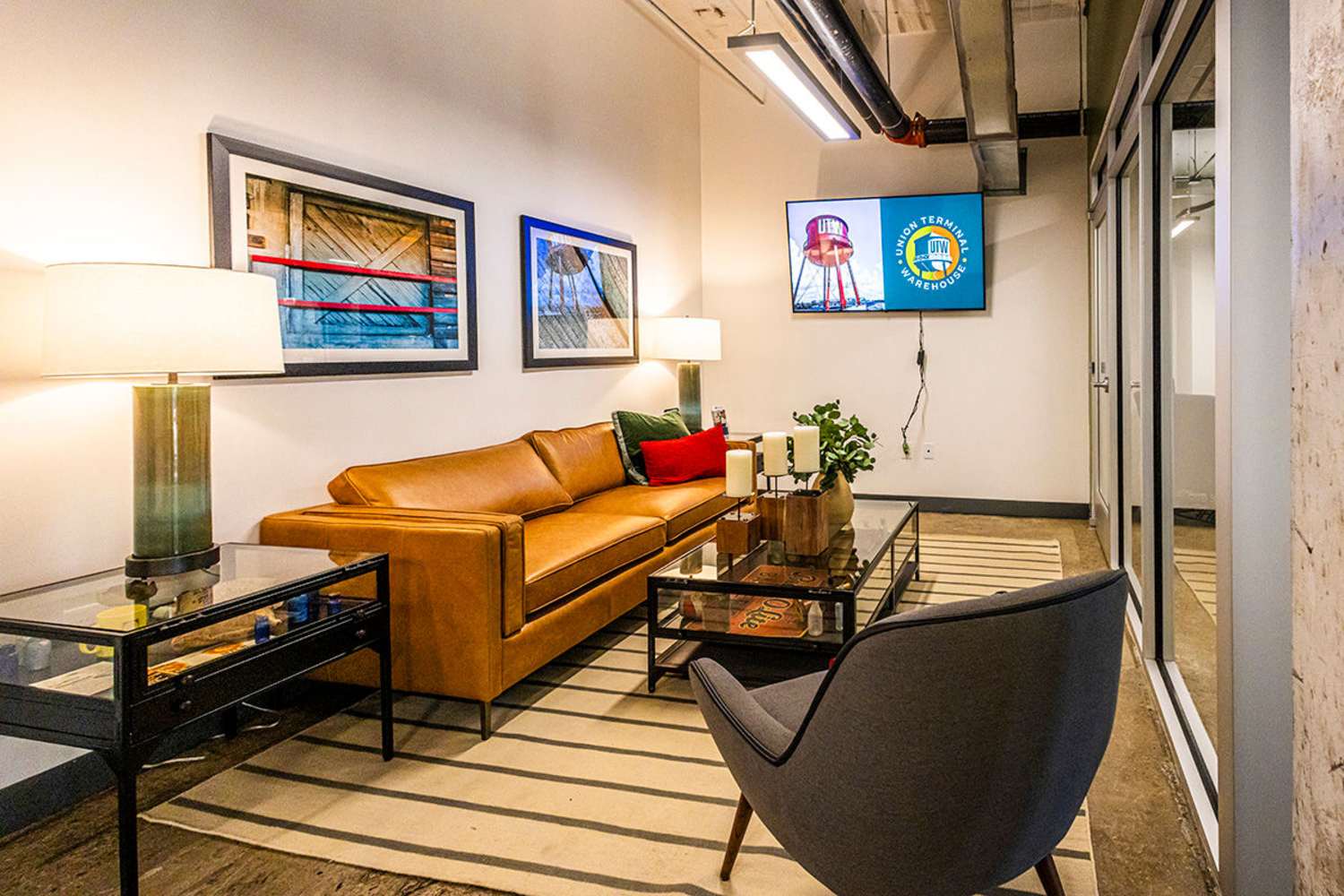 Leasing office sitting area at Union Terminal Warehouse in Jacksonville, Florida