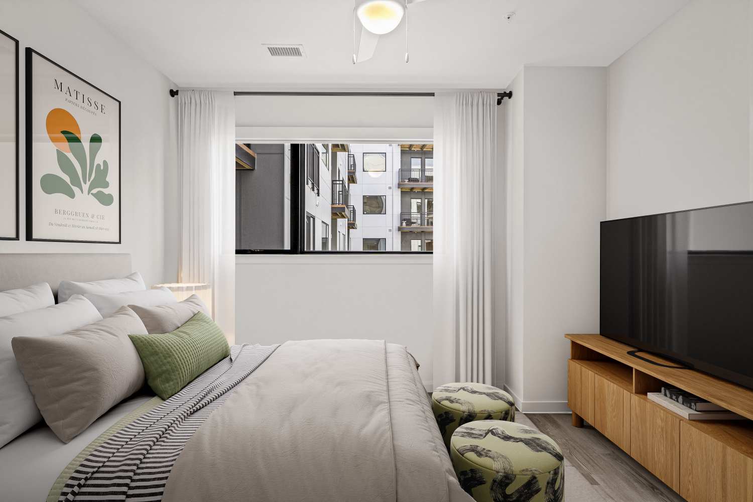 Model bedroom at 1510 Belleville in Richmond, Virginia