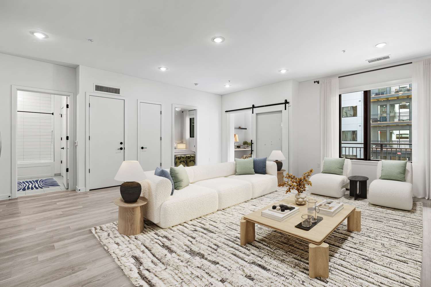 Model living room at 1510 Belleville in Richmond, Virginia