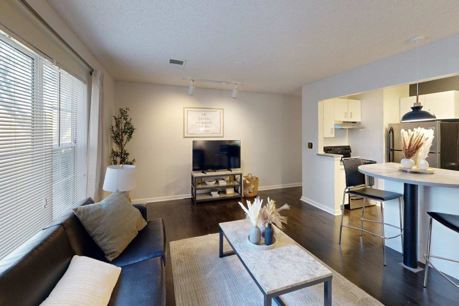 Spacious living room at The Quarters Manhattan in Manhattan, Kansas