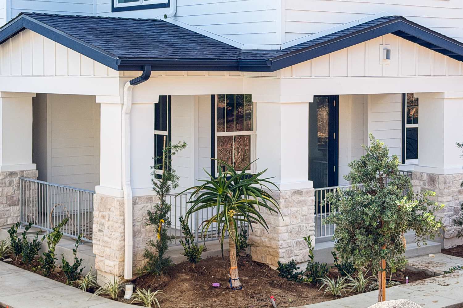 Exterior with pillars at RIVA Solana Beach in Solana Beach, California