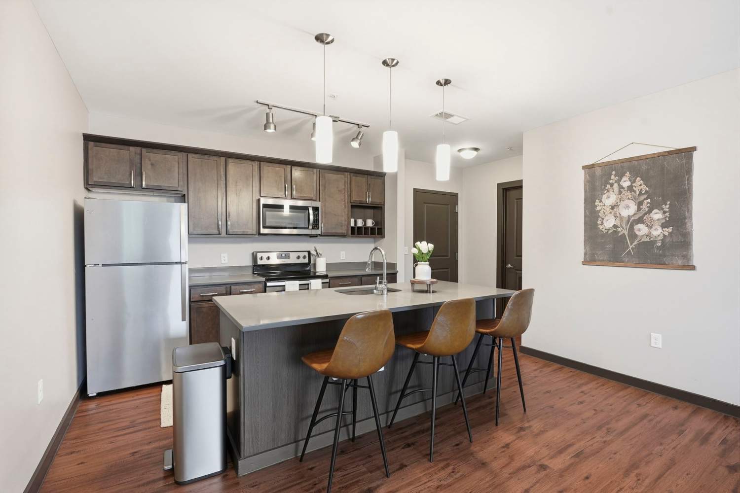Kitchen island at Bridge Park in Dublin, Ohio