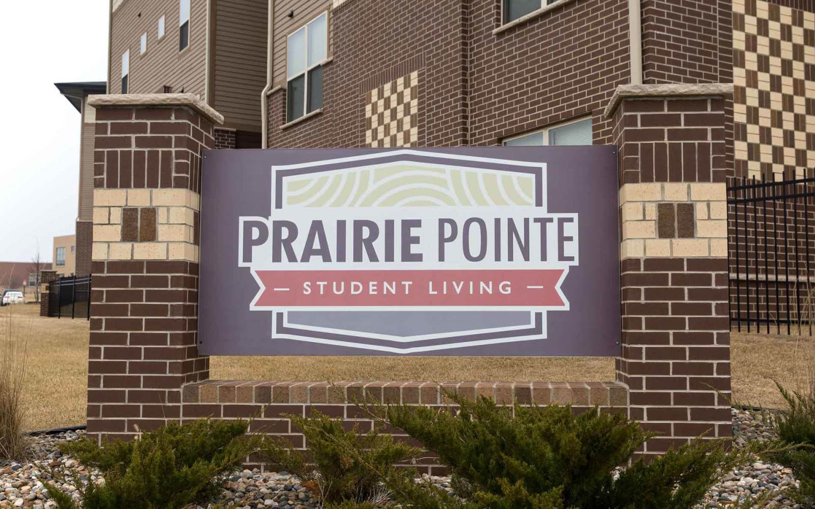 Branding and signage at Prairie Pointe Student Living in Ankeny, Iowa