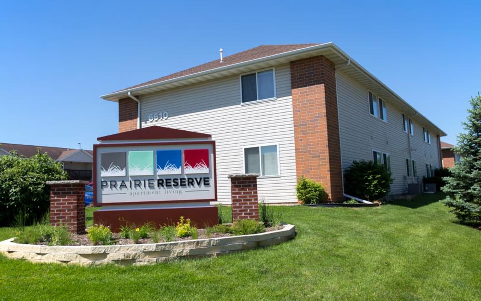 Branding and signage at Prairie Reserve in Cedar Rapids, Iowa