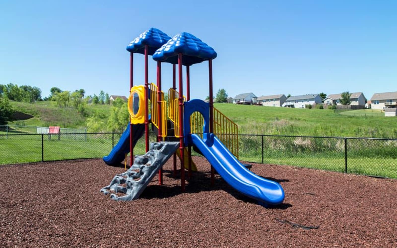 Community playground at Prairie Reserve in Cedar Rapids, Iowa