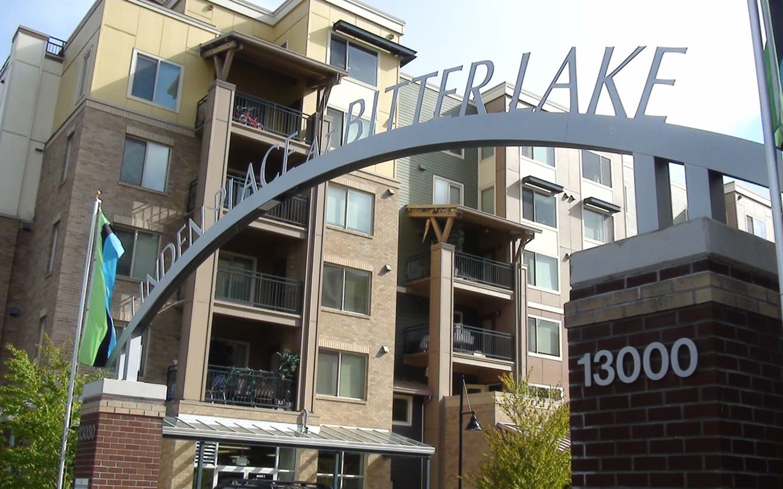 The archway at The Cambridge at Bitter Lake in Seattle, Washington