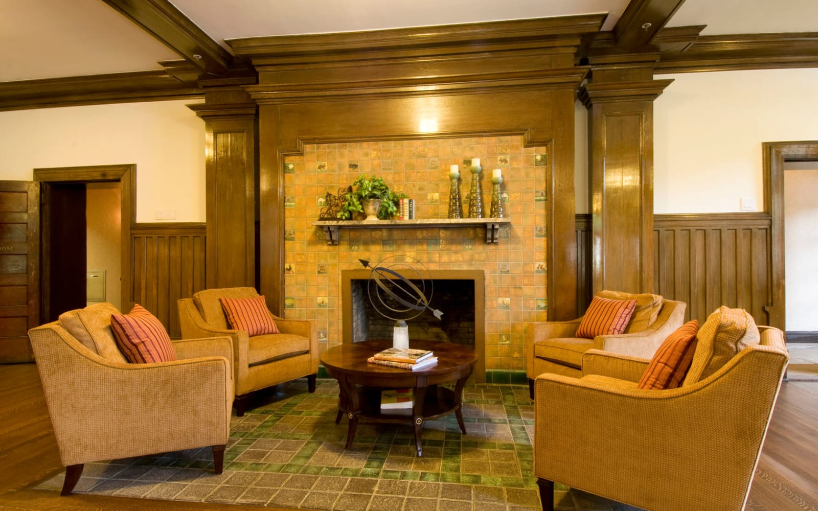 Lounge with a fireplace at Park Lane at Sea View in Staten Island, New York