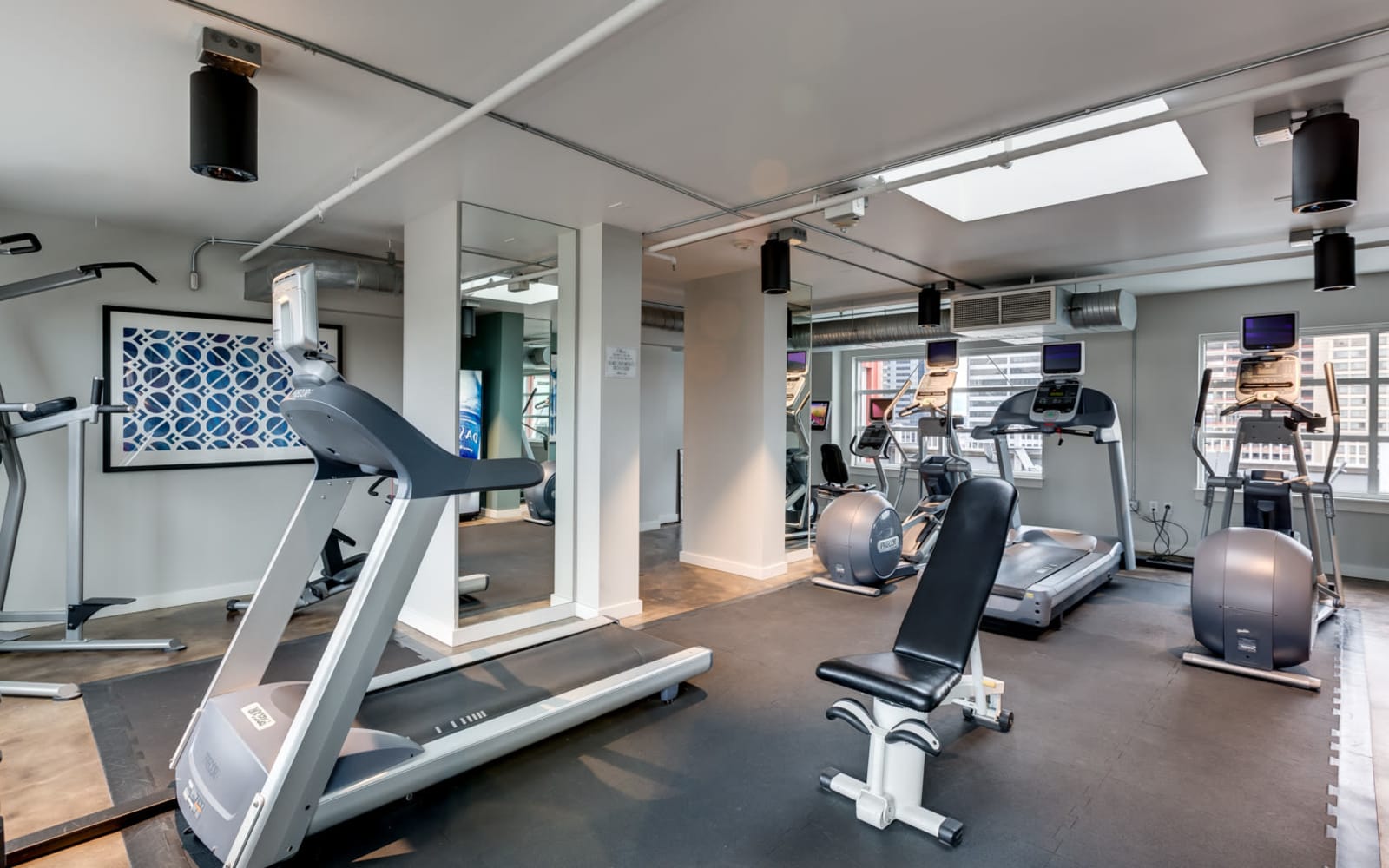 Fitness room at M Street in Seattle, Washington