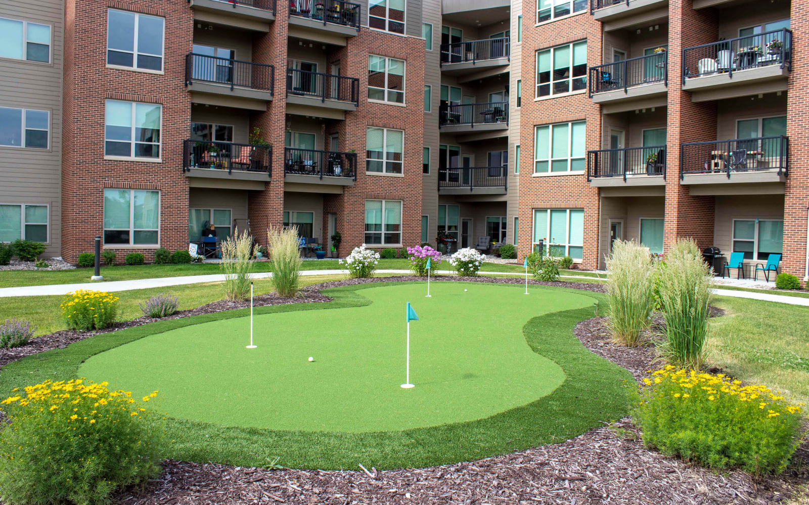 A putting green at Attivo Trail Waukee in Waukee, Iowa